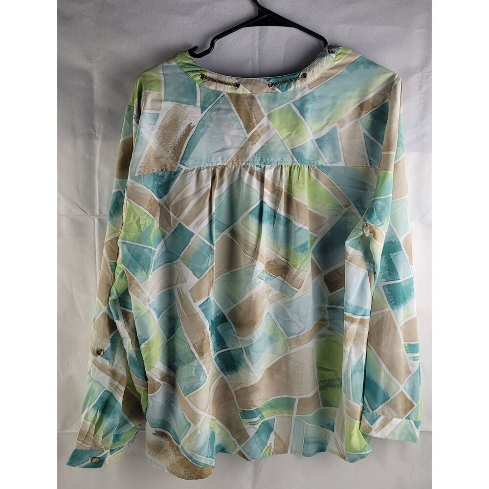 Alfred Dunner Geometric long-sleeve blouse Sz 14